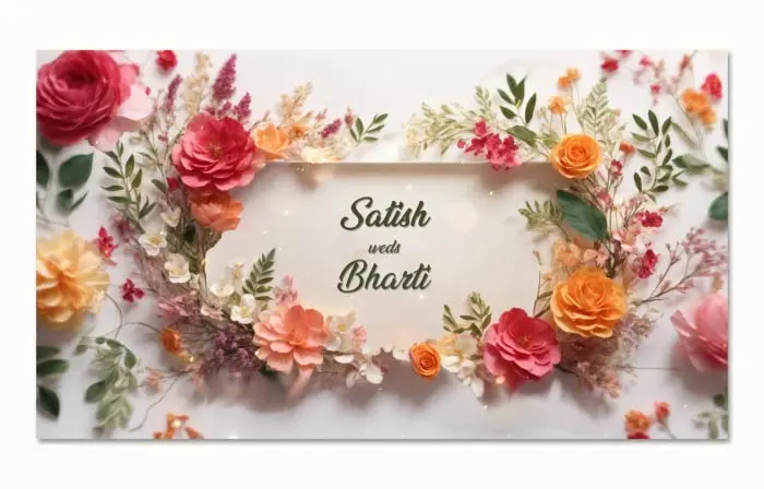 Vibrant Floral 3D Wedding Invitation Slideshow
